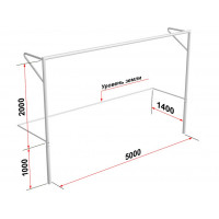 Ворота футбольные Glav с консолями для натяжения сетки, разборные (5х2 м) 15.101.1