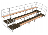 Трибуна трехрядная 28 мест с ограждениями сзади и по бокам, сиденья деревянные ФСИ 4897