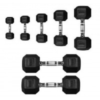 Гантель 15кг Perform Better Rubber Encased Hex Dumbbells 4137-15\BK-15-00