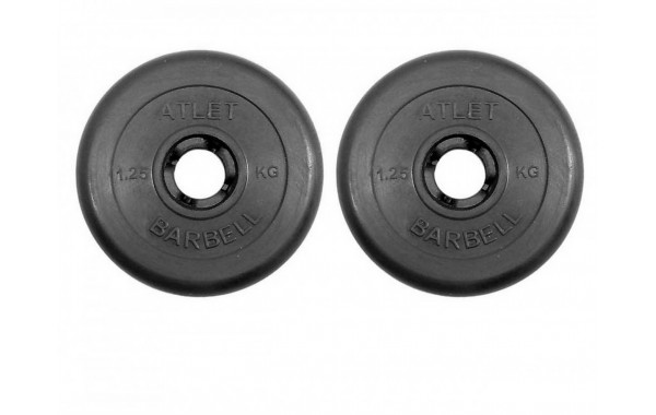 Диски обрезиненные d31 2x1,25кг MB Barbell Atlet MB-AtletB31-1,25 черный 600_380