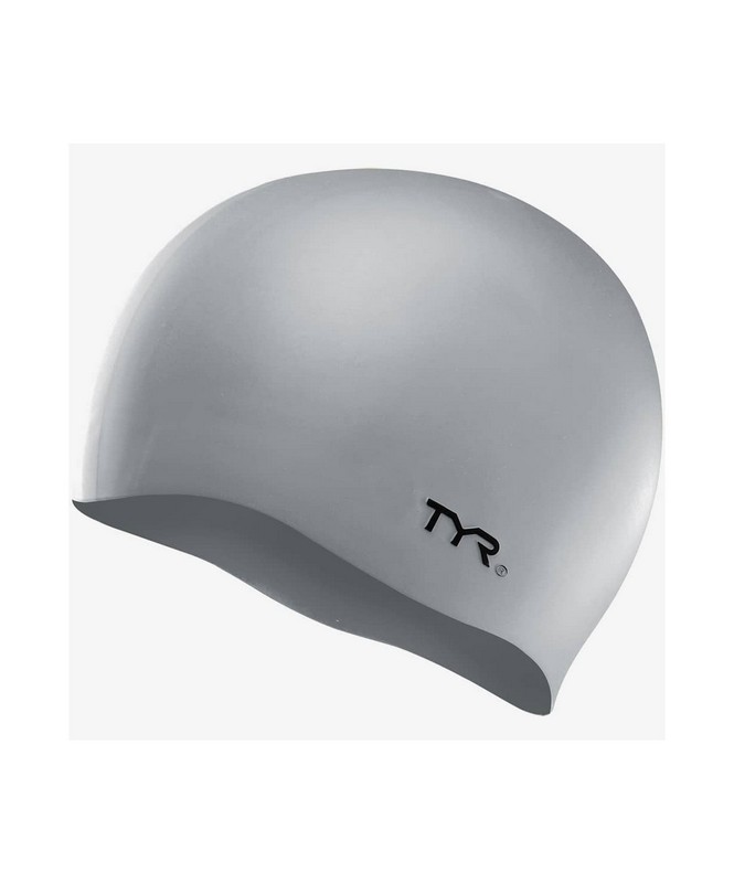 Шапочка для плавания TYR Wrinkle Free Silicone Cap, силикон, LCS\040 серебристый 665_800