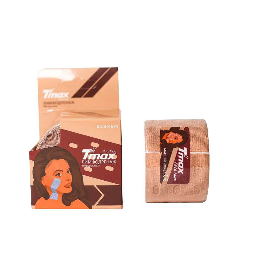 Тейп кинезиологический Tmax Beauty Tape Punch(5cmW x 5mL), хлопок, с перфарацией, бежевый 853_853