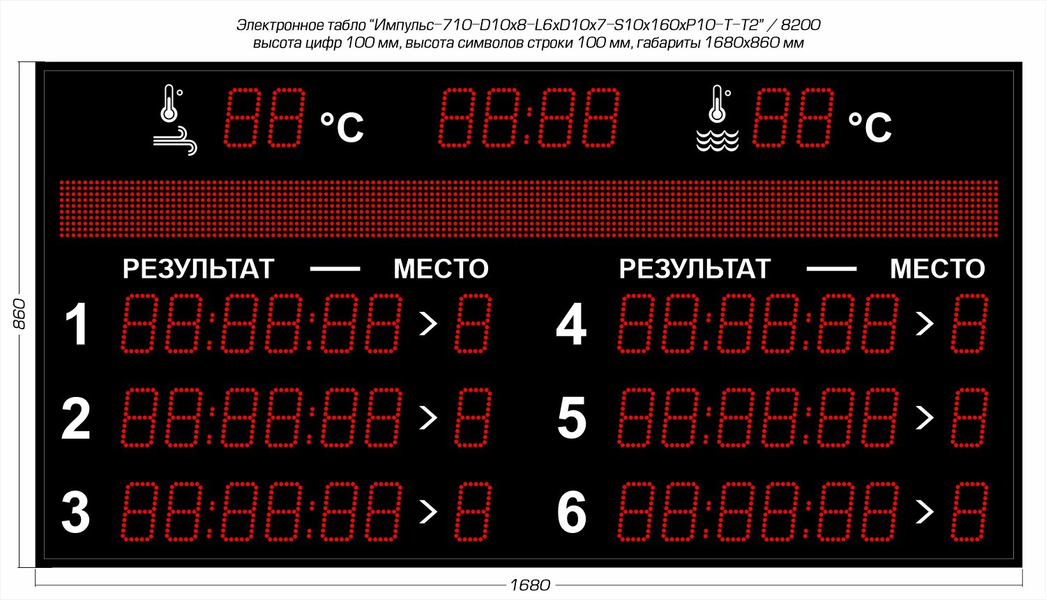 Табло для плавания Импульс 710-D10x8-L6xD10x7-S10x160xP10-T-T2 1500_860