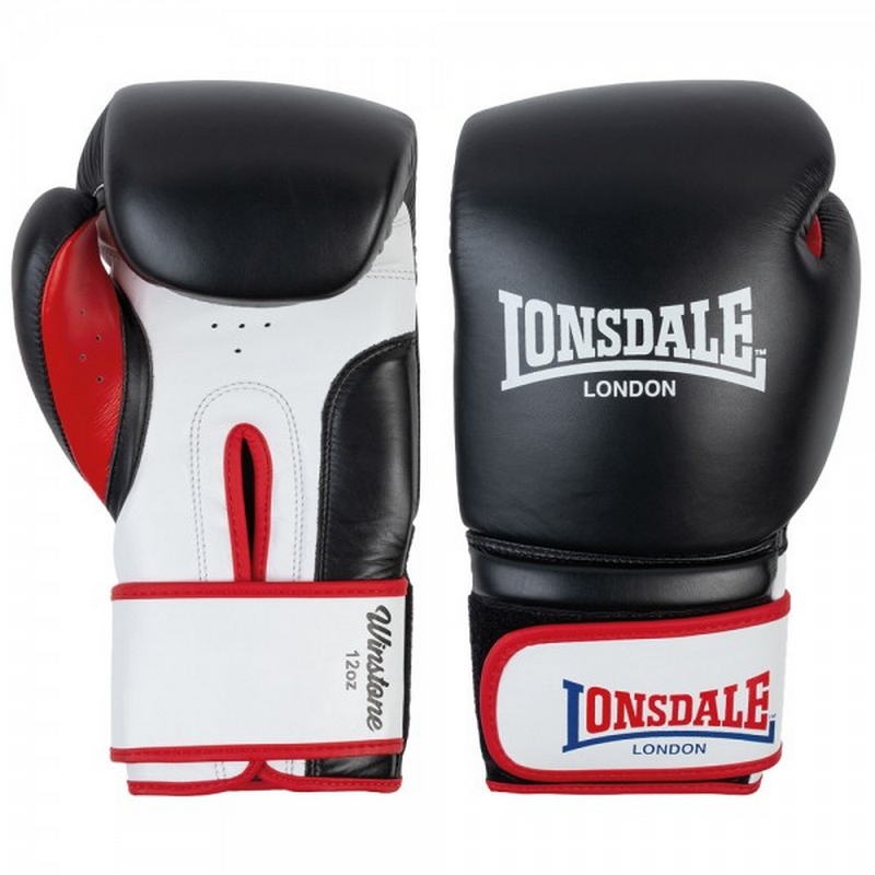 Перчатки тренировочные 16oz Lonsdale Winestone 160001 16 BK/WHT/RD черный\белый\красный 800_800